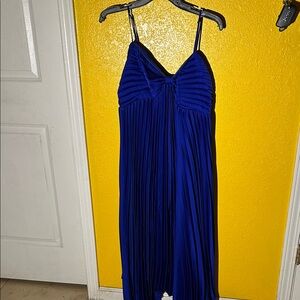 Petal & Pup Royal Blue Pleated Spaghetti Strap Dress